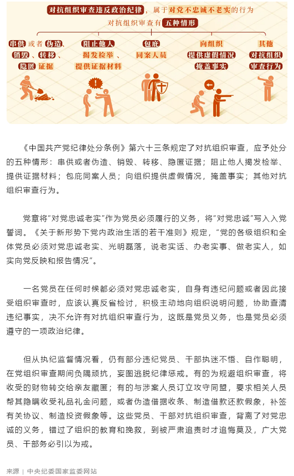 黨紀學習教育丨對抗組織審查行為的處分規(guī)定.png